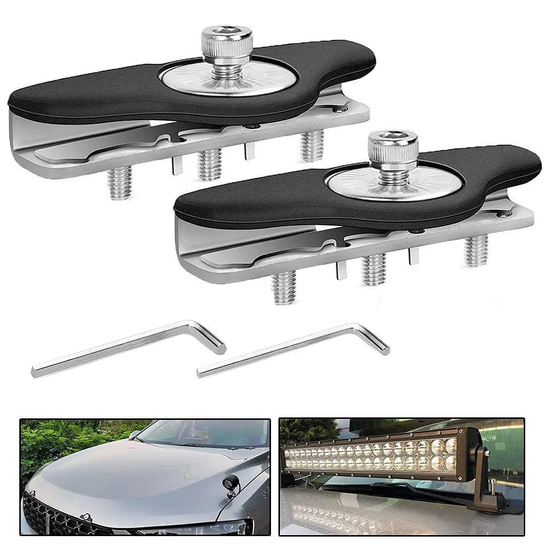1Pair Hood Car Light Bracket Universal Metal Led HID Offroad SUV Truck Engine Cover Door Edge Work Lamp Clip Mount Holder Clamp