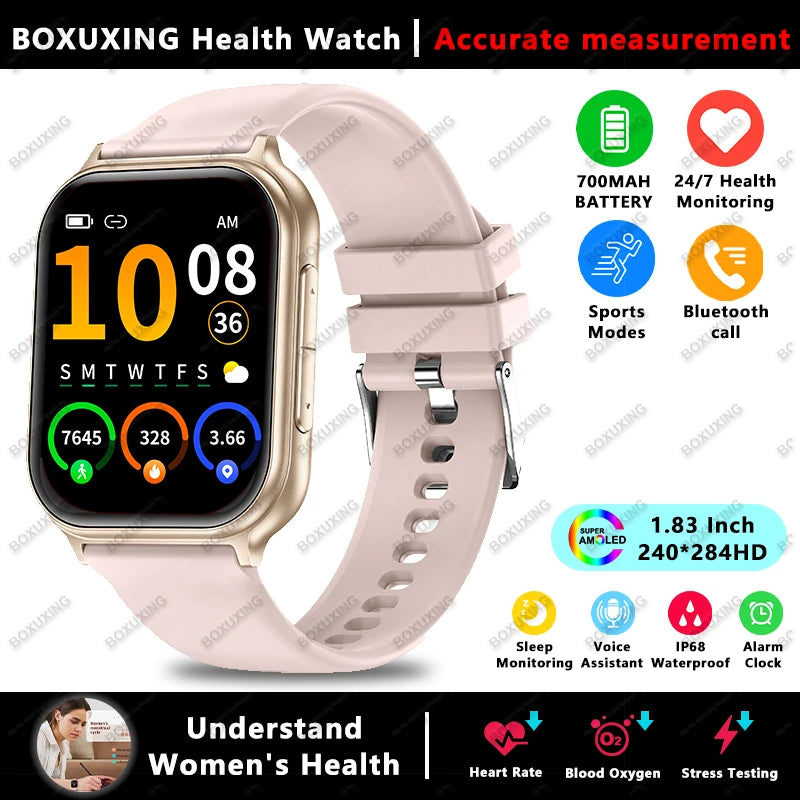New Bip 6 Pro Sports Smart Watch 700MAH Battery 1.83" AMOLED HD GPS Track IP68 Waterproof Heart Rate Bluetooth Call Smartwatches