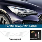 For Kia Stinger 2018-2023 Smoke Black High-Gloss Pre-Cut TPU Headlight Protective Film PPF Anti-Scratch Vinyl Wrap Cover Kit