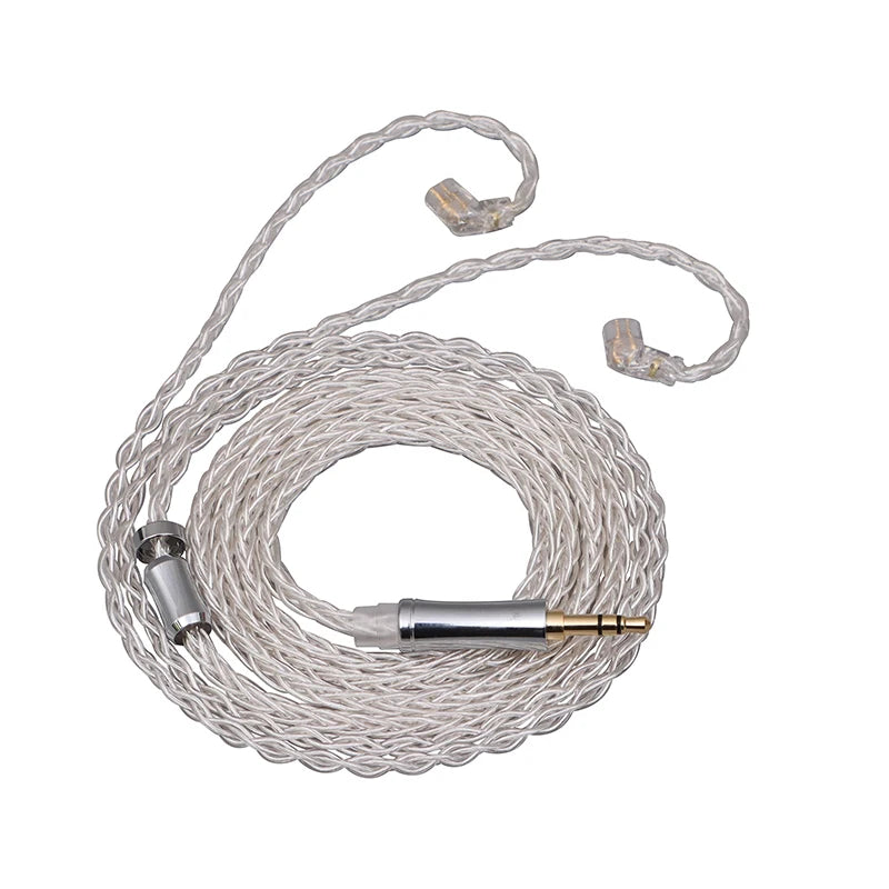 XINHS 8 Core Silver Plated Earphone Upgrade Cable MMCX 0.78mm 2Pin QDC TFZ HIFI Cable