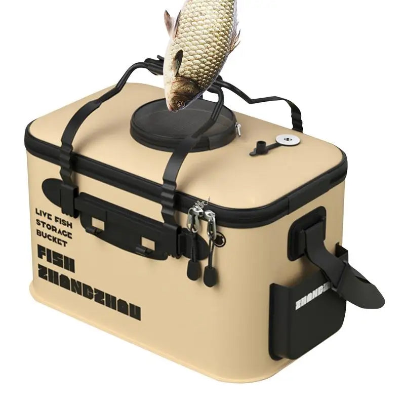 Foldable Live Fish Bucket Fishing Bucket Outdoor Multifunctional EVA Fishing Bag Live Fish Bait Bucket Wild Fishing Bucket