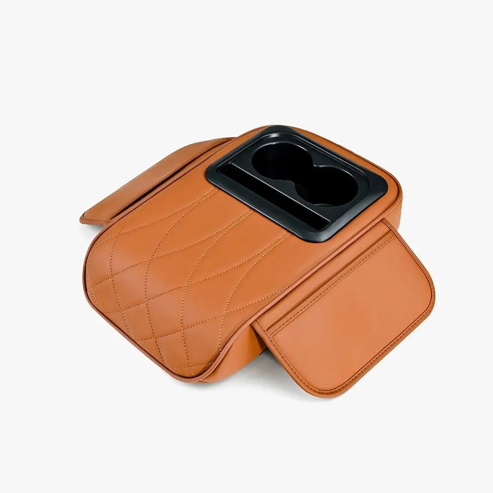 Center Console Armrest Cushion Multifunctional PU Leather Car Armrest Pillow with Cup Holder Height Increasing Part & Accessorie