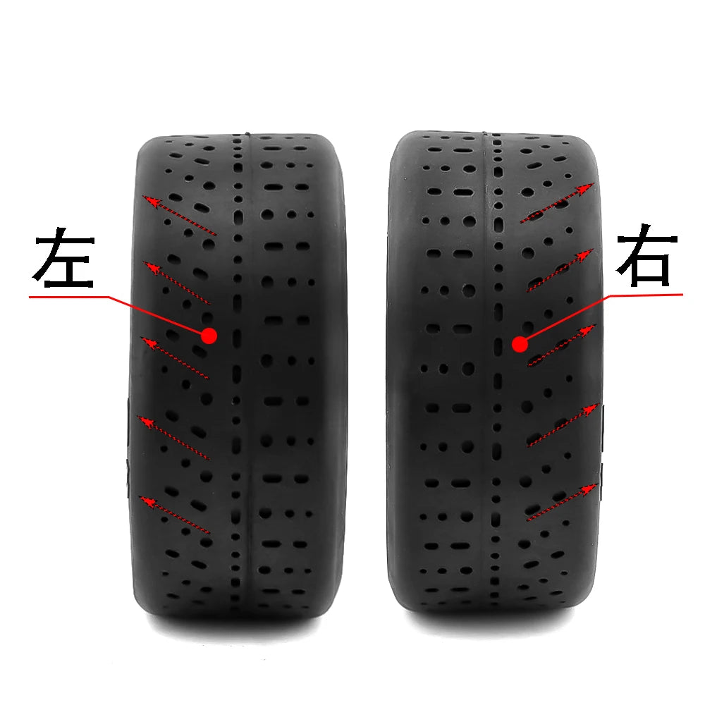 RS RC car tires 102x45mm black rubber, 17mm hex, for Arrma 1/7 Infraction, 4pcs