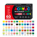 Acrylic Paint Soft Brush Markers Set, Soft Brush Tip Paint Pens and Paint Markers, Acrylic Paint Pens for Wood, Stone, Canvas