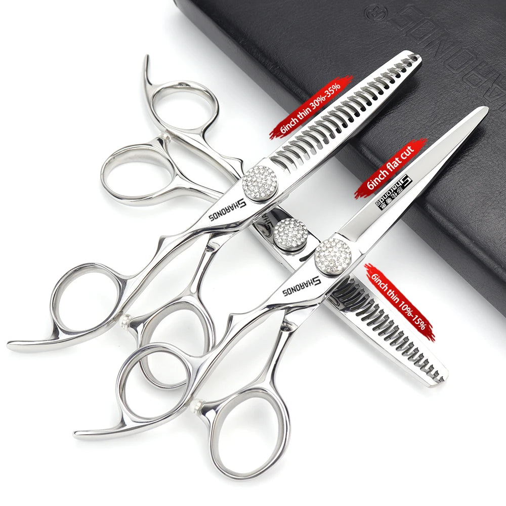 440C Japanese Stainless Hairdressing Scissors 6 Inch / 7 Inch Hair Scissors Right hand Barber Shears Left Handle Hair Cutting