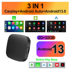 Carplay AI Box  Wireless Android Auto Smart TV Box Android 13 For Youtube Netflix For Toyota Mazda Hyundai GMC Ford MG VW Kia