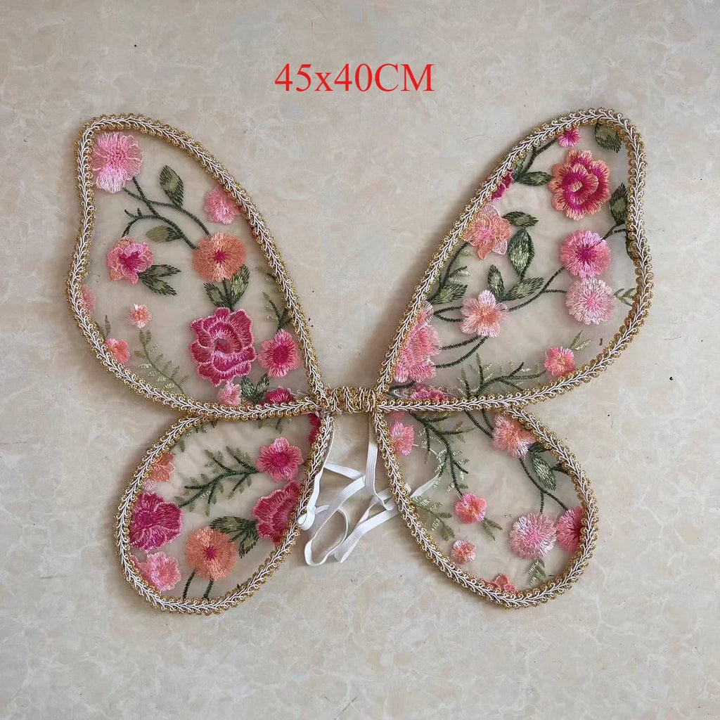 Vintage Velvet Butterfly Wings Forest Photography Props for Children's Birthday and Christmas Celebration