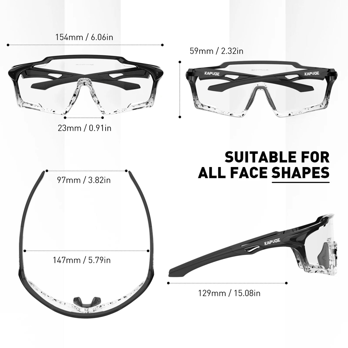 SCVCN Photochromic Cycling Sunglasses UV400 Sports Glasses, Multiple Styles