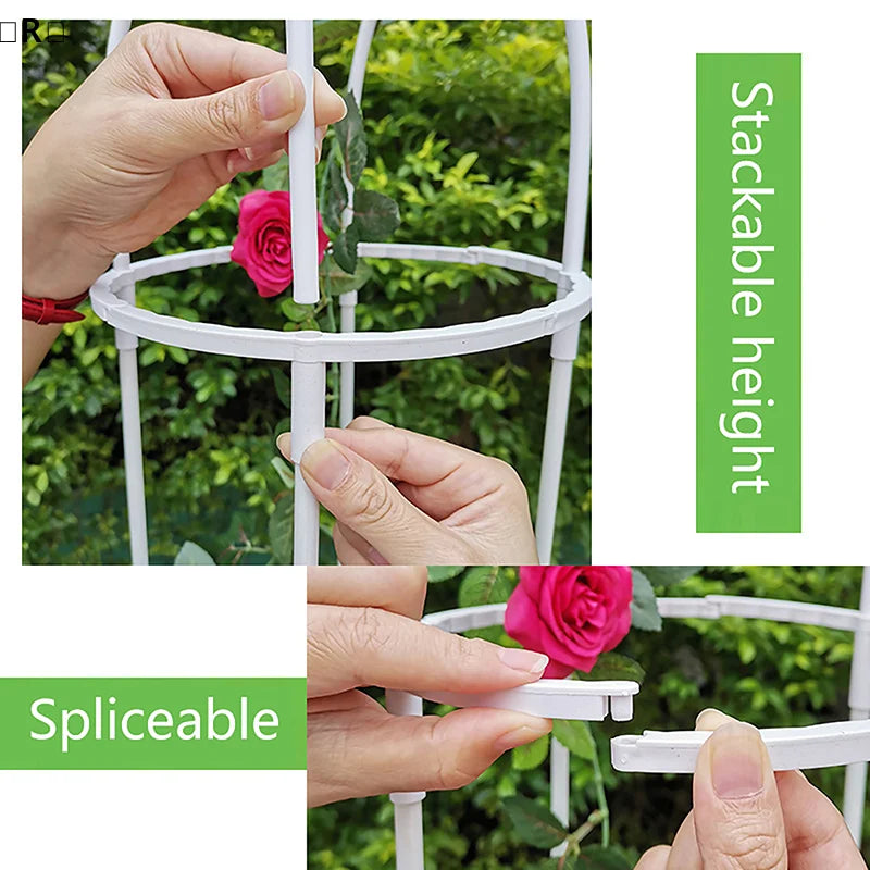 Plant Climbing Support Trellis Stand 2-3 Tier, White or Black, for Tomato Vine Plants