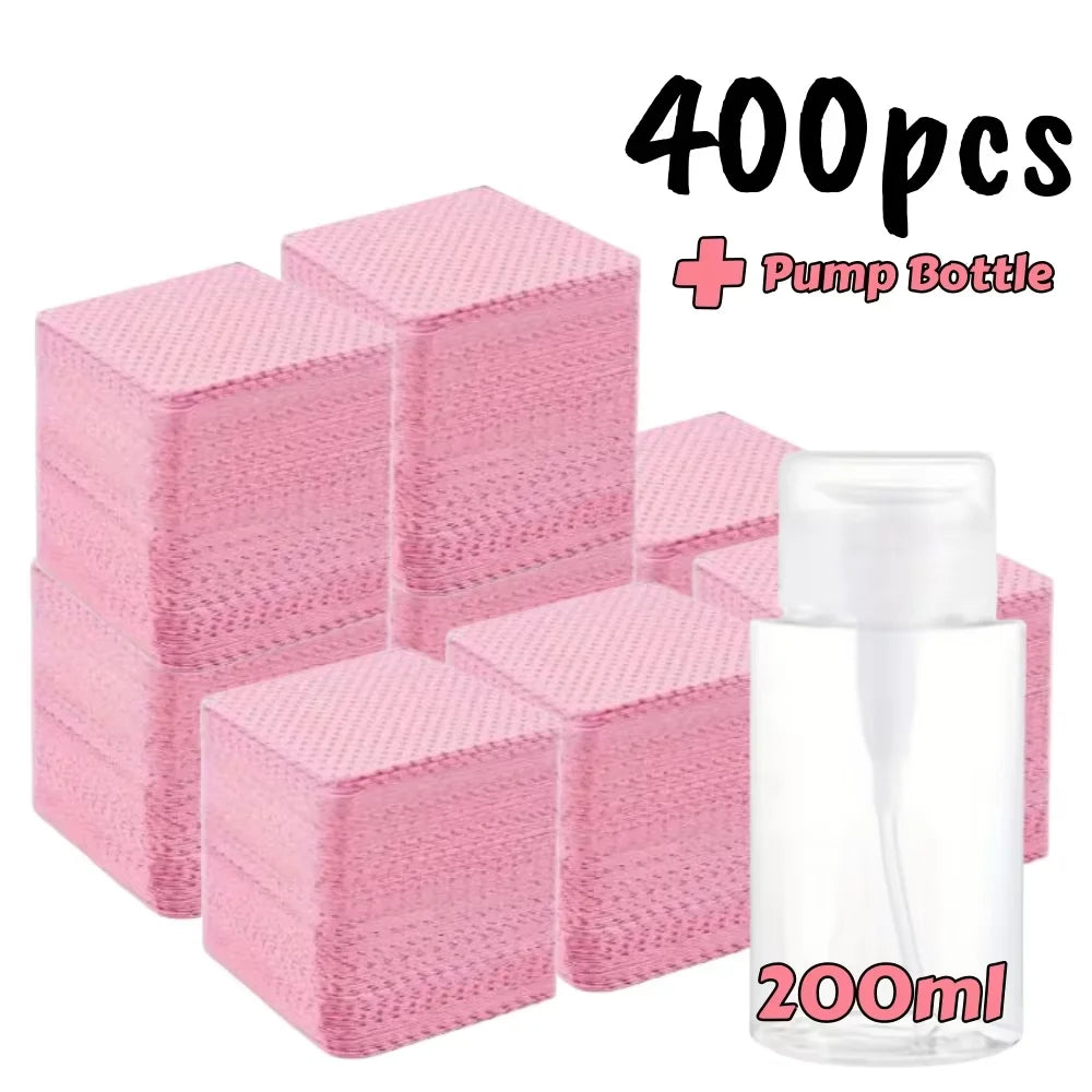 20/600pcs Lint-Free Nail Wipes Gel Cleansing Tissues Aluminum-Free Nail Polish Remover Pads for NaiArt Beauty Cleaning Care Tool