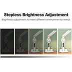 Rechargeable Table Lamp for Study, Desk Lamp Reading Light Led Table Light with Fan, Led Clock Dispaly Reading Lamp