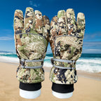 Men's waterproof, windproof, three-in-one film-coated fabric, operating phones, insulated camouflage cold-weather hunting glove
