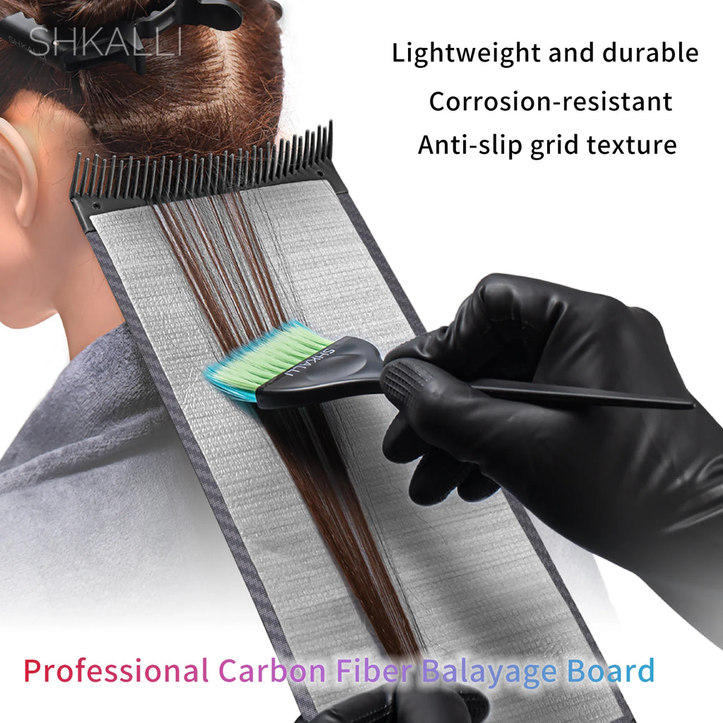 Professional Carbon Fiber Hair Coloring Board with Comb Teeth Design - Salon Barber Hair Dyeing Tool for Precise Highlighting