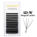 Wholesale MASSCAKU 10cases/lot 0.07mm Thickness Waterproof W Design Eyelashes Wispy Handmade Premade Volume Fans Eyelash Bundles
