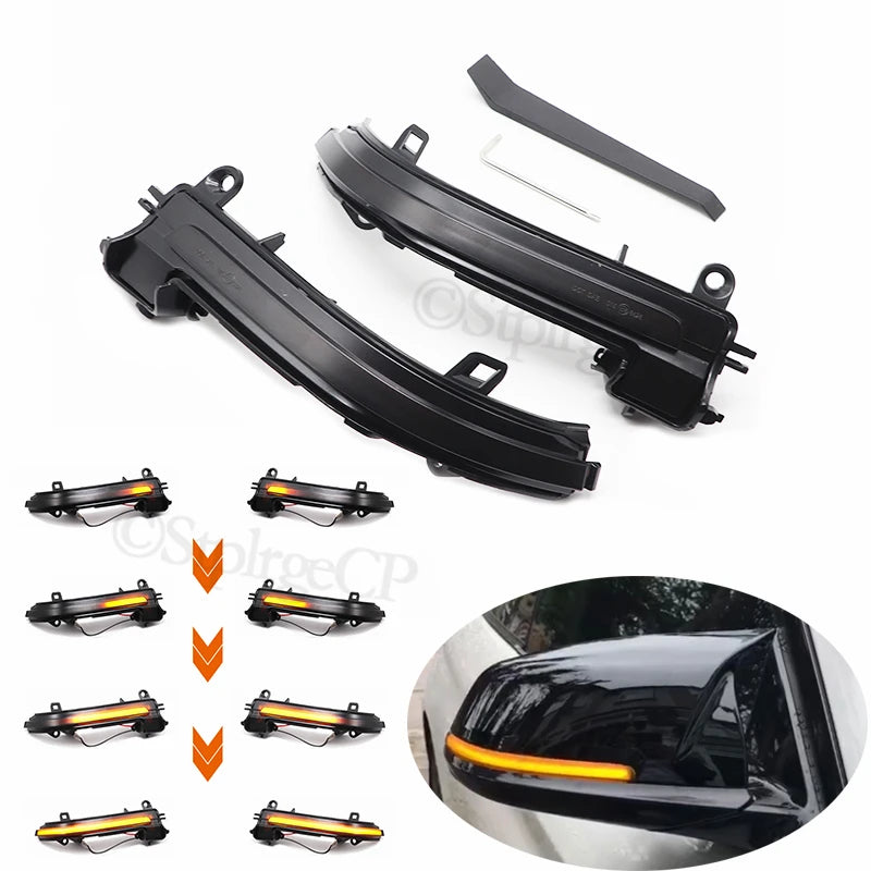 For BMW F20 F21 F22 F23 F30 F31 F32 F33 F34 X1 E84 F36 i3 i3S F87 M2 1 2 3 4 Series Dynamic Blinker Turn Signal LED Mirror Light