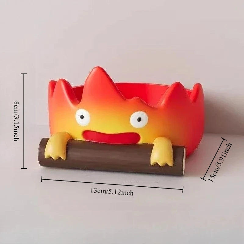 Resin Cartoon Fire Person Tray Creative Anime Key Holder Storage Indoor Outdoor Decor Perfect for Christmas HalloweenGift