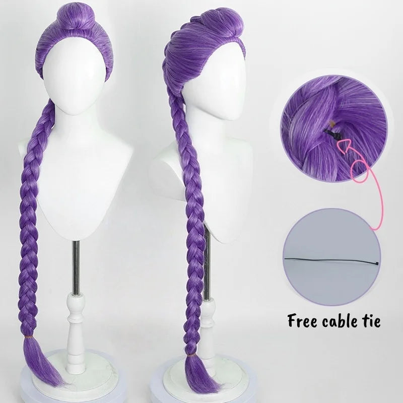 Movie Kpop Anime Cosplay Wigs Purple Black Red Long Hair Heat Resistant Synthetic Wigs Carnival Props