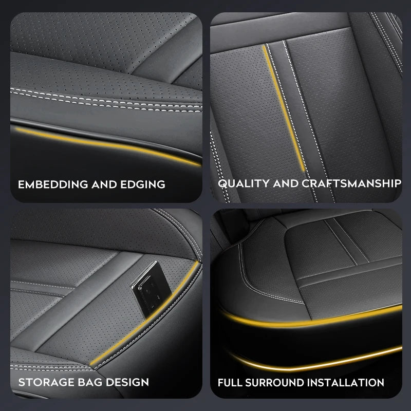 1PCS Nappa Leather Car Seat Cover Full Wrap Bottom Car Seat Cushion Durable Anti-Slip Driver Car Seat Protector Accessories