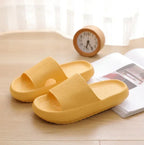 EVA Thick Sole 4cm Bathroom Slippers Cloud-Like Comfort Home Use Couple Height Increasing Indoor Solid Color Summer Sandals