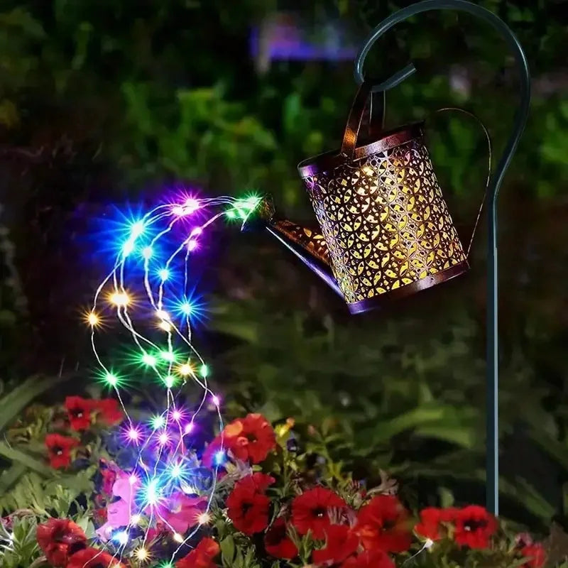 1pc Solar Watering Can with Lights,Solar Lanterns Outdoor Hanging Waterproof Garden Decor,Solar Garden Lights Yard Decorations