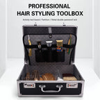Sliver Aluminum Tool Storage Box Password Lock Portable Suitcase Professional Hairdressing Large Capacity Salon  Carrying Box