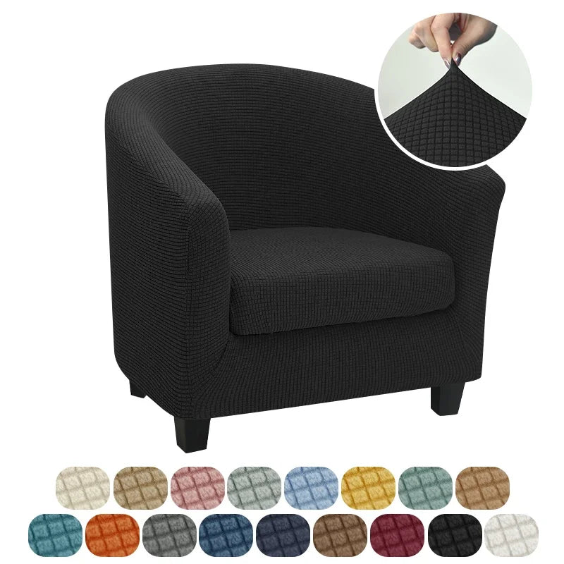 Jacquard Club Tub Chair Cover Stretch Accent Armchair Slipcover Cushion Cover Elastic Single Sofa Slipcovers for Living Room