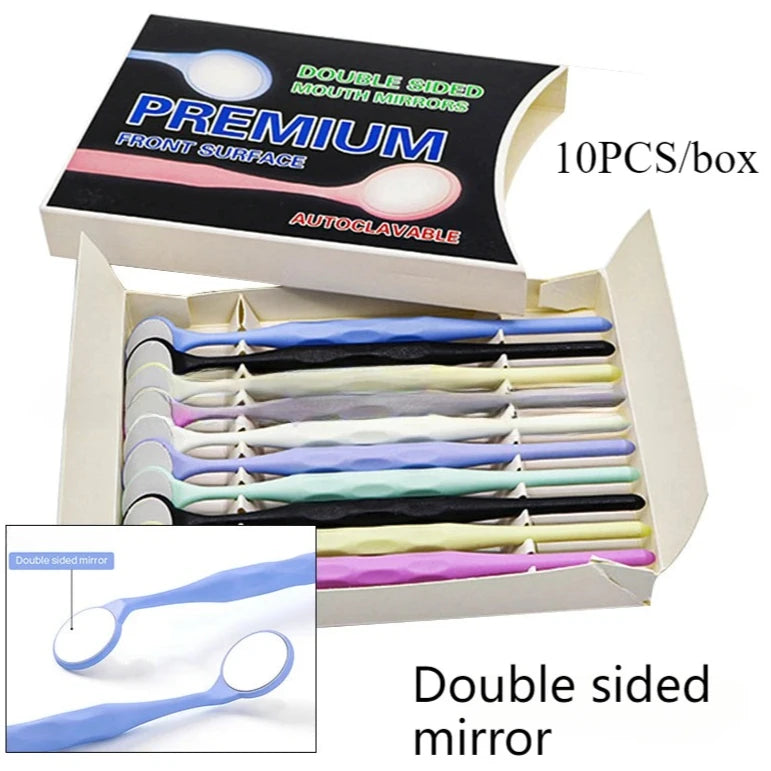 Best 10pcs/Box Lab Mouth Mirror Autoclavable Premium Front Surface Exam Reflector Double Sided Oral Mirrors Teeth Whitening Tool
