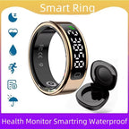 R11C Display Screen Smartring Men Women Gesture Swipe Video Waterproof Smart Ring Charging Case Health Monitor For Android IOS