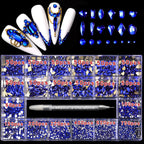 21 grid nail art diamond flat bottom glass diamond multi-style special-shaped diamond shiny nail rhinestone DIY nail art jewelry