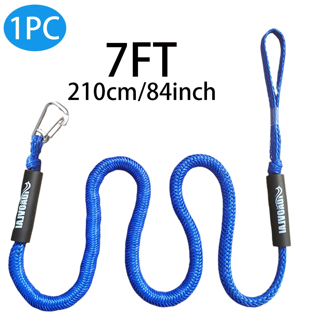 7ft Bungee Dock Line  Stainless Steel Clips Heavy Duty Shock Absorbing Boat Mooring Rope for Jet Ski Pontoon