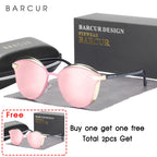 BARCUR Style Polarized Sunglasses For Women Catmore Round Sun Glass Ladies Woman Eyewear Accessory UVAB Protection