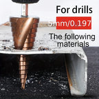 Rafford 4-12/4-20/4-32mm M35 Cobalt Step Drill Bit Tapered HSS-CO HSS Drill Bit Spiral Groove Triangle Shank For Stainless Steel