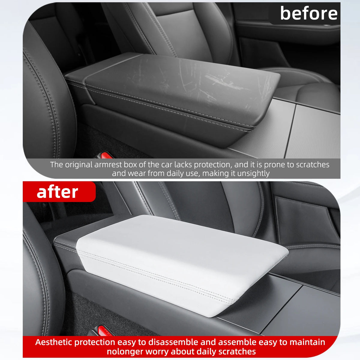 For Tesla Model 3 Highland Y Juniper Armrest Box Protect Cover Center Console Anti-Scratch 2026 2025 Car Accessories