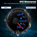 52mm  Trim Gauge Up To Down for Inboard Outboard Engine Boat Marine Trim Tilt Indicator Meter 0-190 Ohm 7 Color Backlight