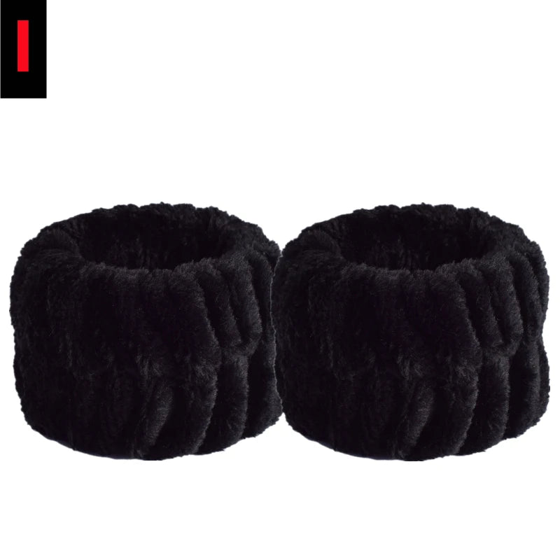 4/2PCS Wrist Washband Microfiber Wrist Wash Towel Band Wristband Scrunchies Wash Face Absorbent Wrist Sweatband Women Headband