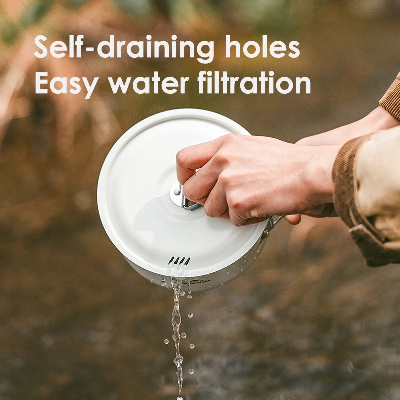 Naturehike Ceramic Non-Stick Pot Portable Camping Cookware Outdoor Pot Cooking Frying Pan Water Kettle Picnic Tableware