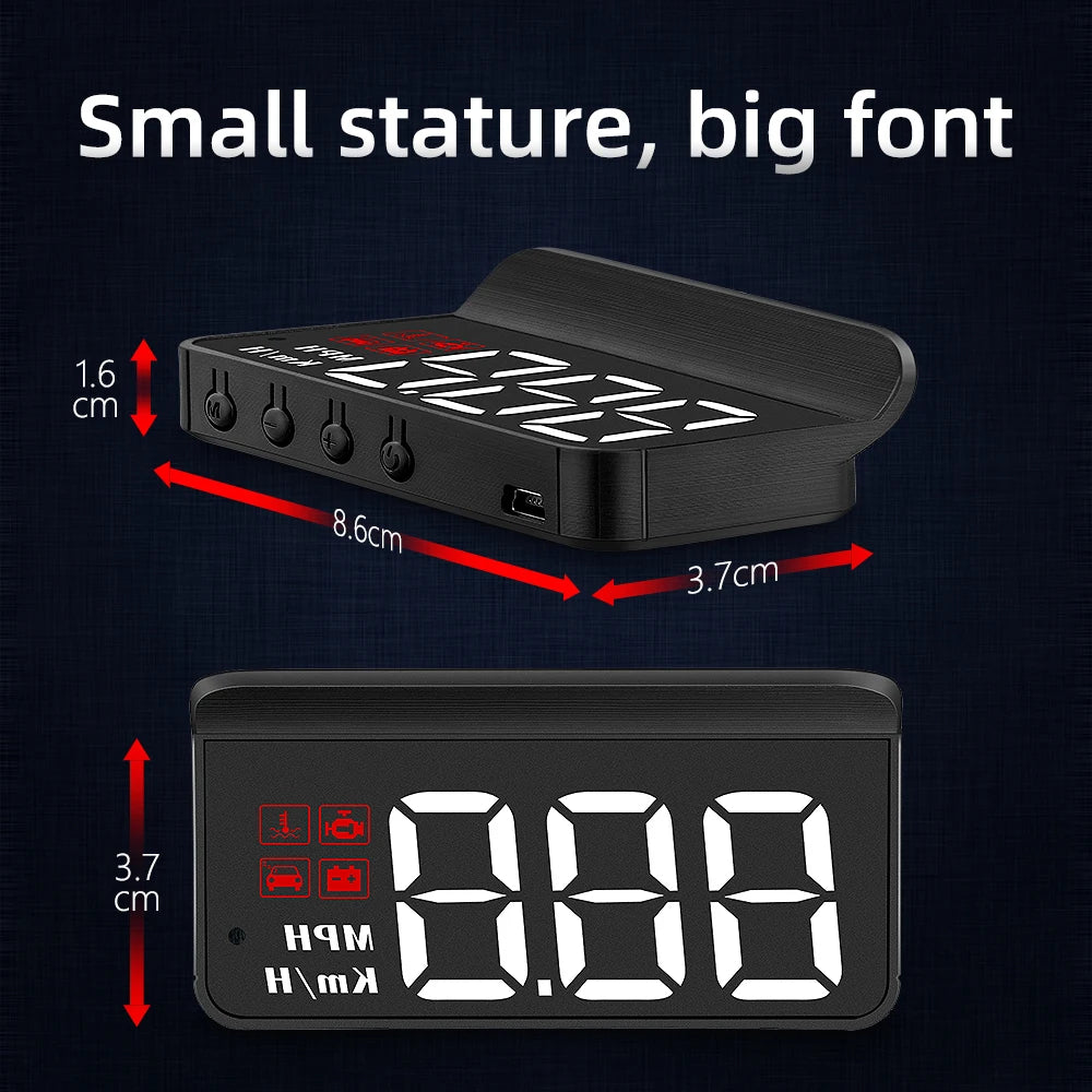 M3 Auto OBD2 GPS Head-Up Display Auto Electronics HUD Projector Digital Speedometer Obd2 Display  Windshield Big Font projection