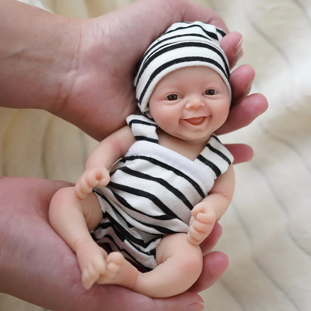 7" Boy& Girl Micro Preemie Full Body Silicone Baby Doll "Noah" Lifelike Mini Reborn Doll Surprice Children Anti-Stress