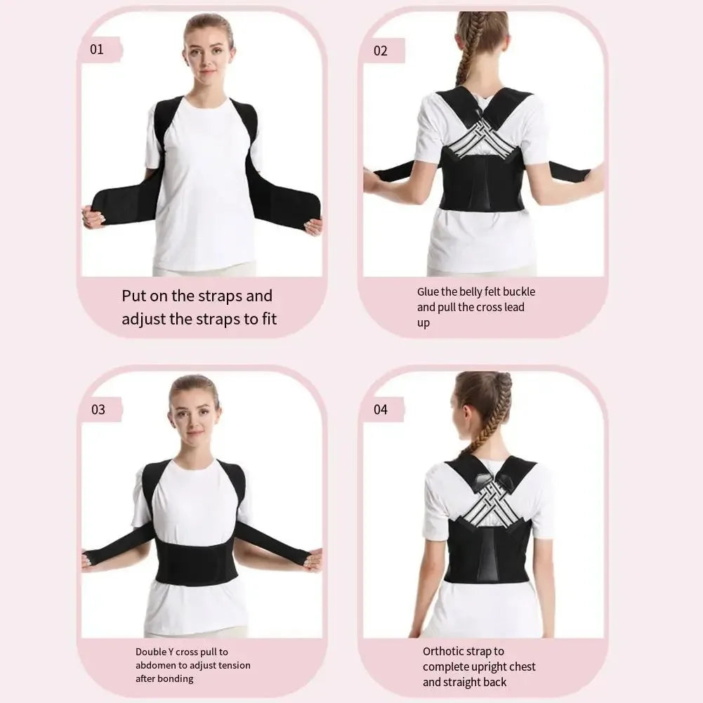 Back Brace Posture Corrector for Women and Men Shoulder Straightener Adjustable Full Back Support Upper and Lower Pain Relief