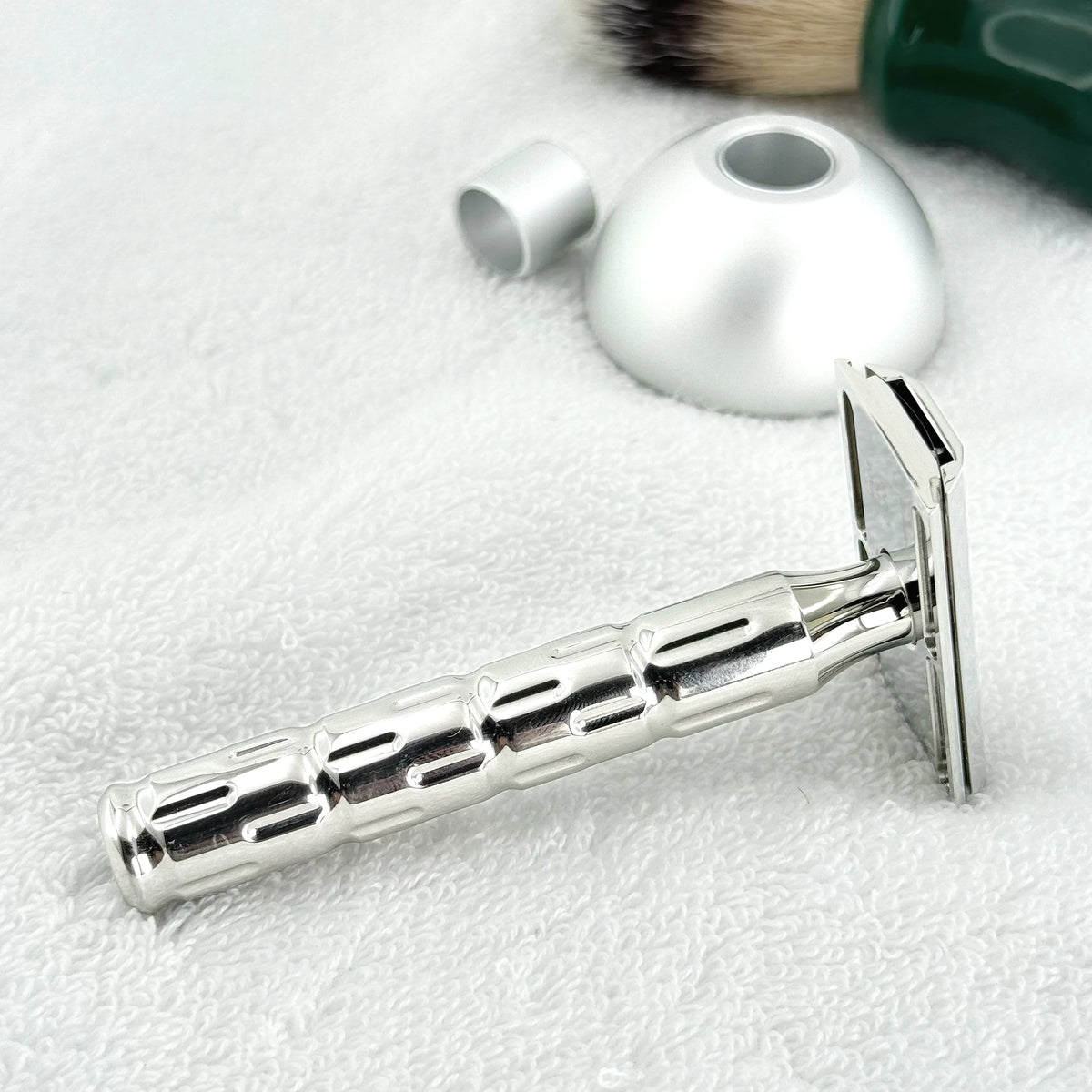KAMPFE CNC Double Edge Manual Safety Beard Shaver for Men And Women Stainless Steel with 5 replacement blades