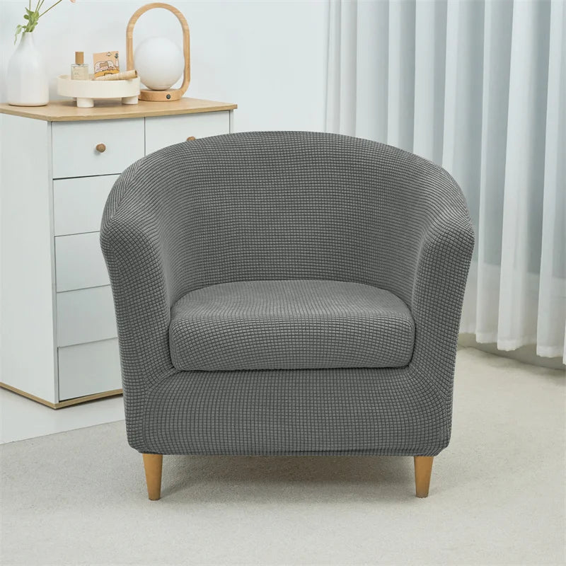 Jacquard Club Tub Chair Cover Stretch Accent Armchair Slipcover Cushion Cover Elastic Single Sofa Slipcovers for Living Room