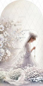 Mehofond Custom 2-Sided My Baptism Kids God Bless First Communion Party Baby Shower Cover Chiara Arch Background Decor Backdrop