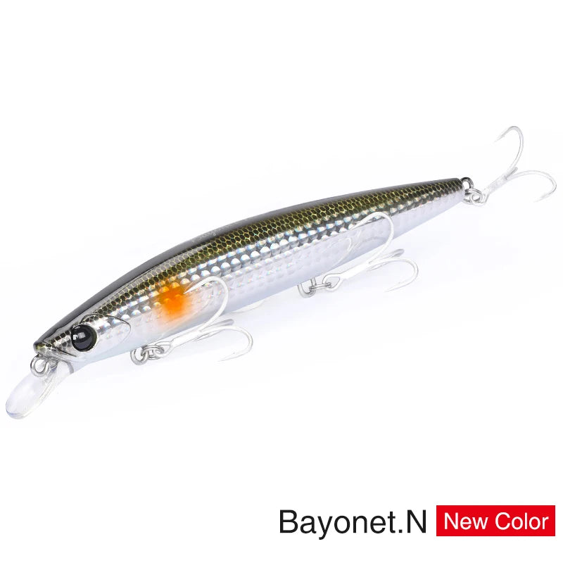 TSURINOYA 4PCS Ultra Long Casting Saltwater Sinking Minnow Sea Fishing Lure BAYONET 135mm 26.4g Seabass Mackerel Hard Bait