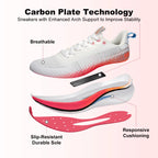 Baasploa Men Women Running Sneakers New Brand Carbon Plate Mesh Breathable Male Female Professional Training Unisex Sport Shoe