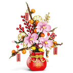 Flower Bouquet Plum Blossom Peach Blossom Narcissus Bonsai Potted Plant Building Blocks Model Home Decoration Toy For Kids Gift﻿
