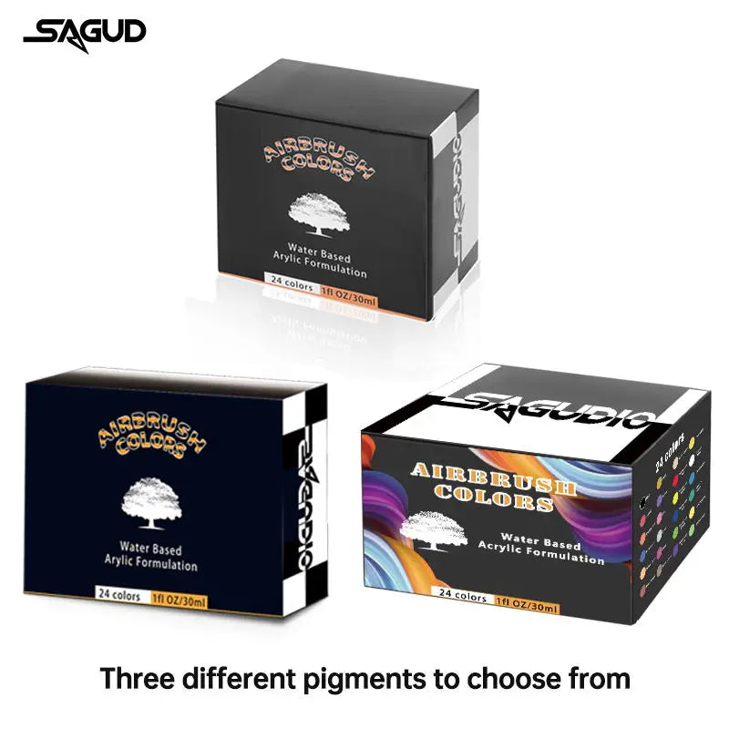 12/24 Colors Airbrush Paint Set Water Based 30ml Acrylic Paint Modle Spary Paint for DIY Nails Painting Air Brush Paint Kit