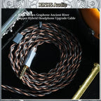 XINHS Y13 4-core Black Brown Graphene Ancient River Copper Hybrid Headphone Upgrade Cable,0.78 2pin/HD650/IE900/KZ-QDC/MMCX IEM