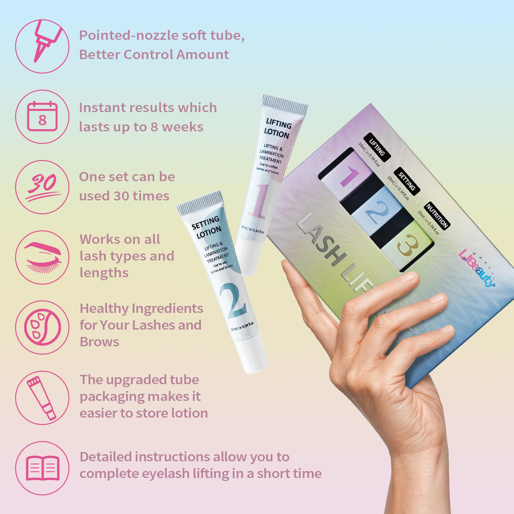 Libeauty Lash Lift & Brow Lamination Kit 10ml Total, Lifting 5ml + Setting 5ml