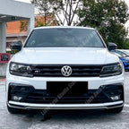 For VW Volkswagen Tiguan MK2 2016-2021 Car Front Bumper Mesh Center Grille Grill Moulding Strips Cover Trim Gloss Black Styling