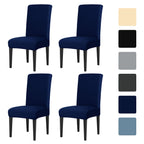 4Pc Set High Stretch Dining Chair Cover Elastic Slipcover Removable Non Slip Seat Protector for Living Room Home Kitchen Wedding